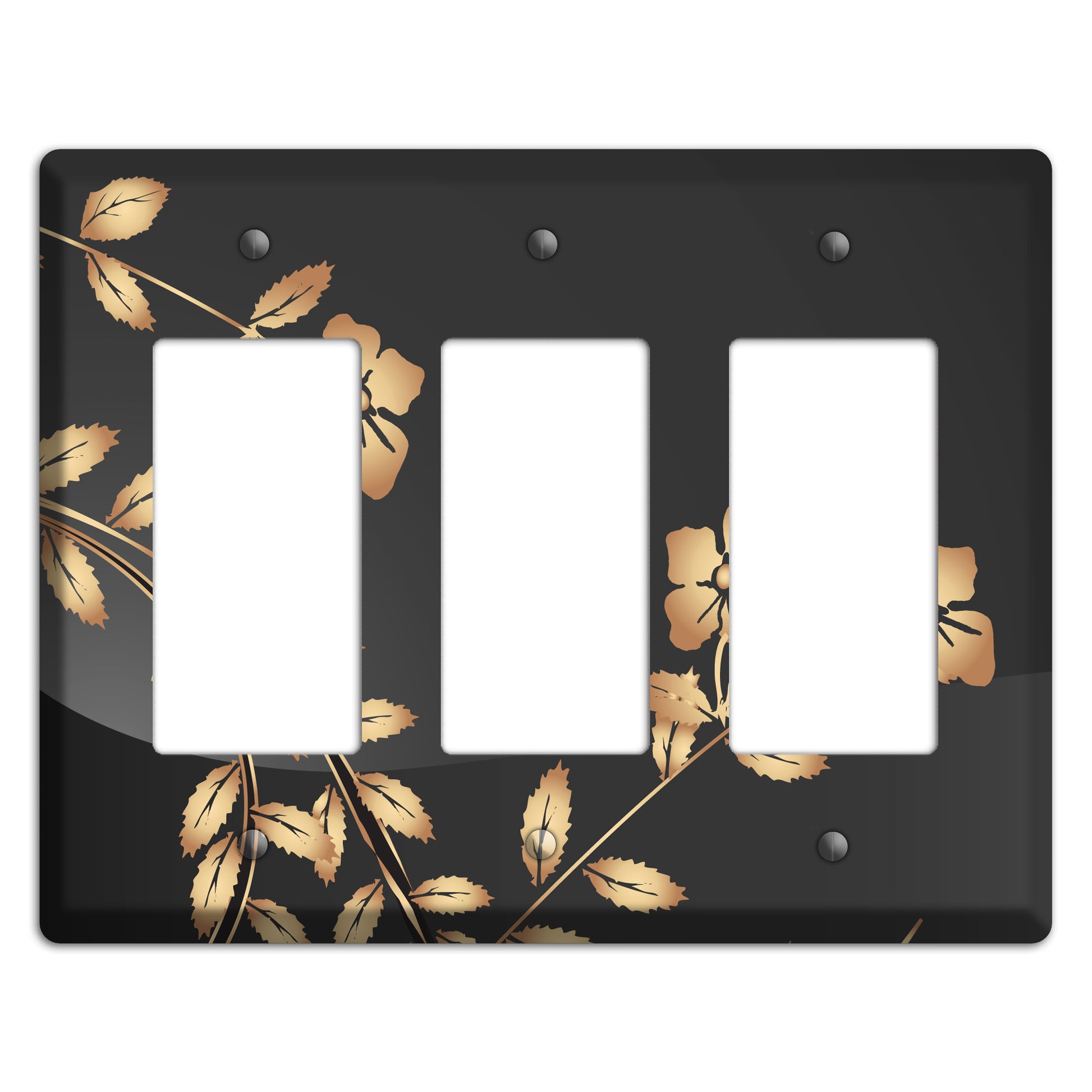 Black Sprig 3 Rocker Wallplate