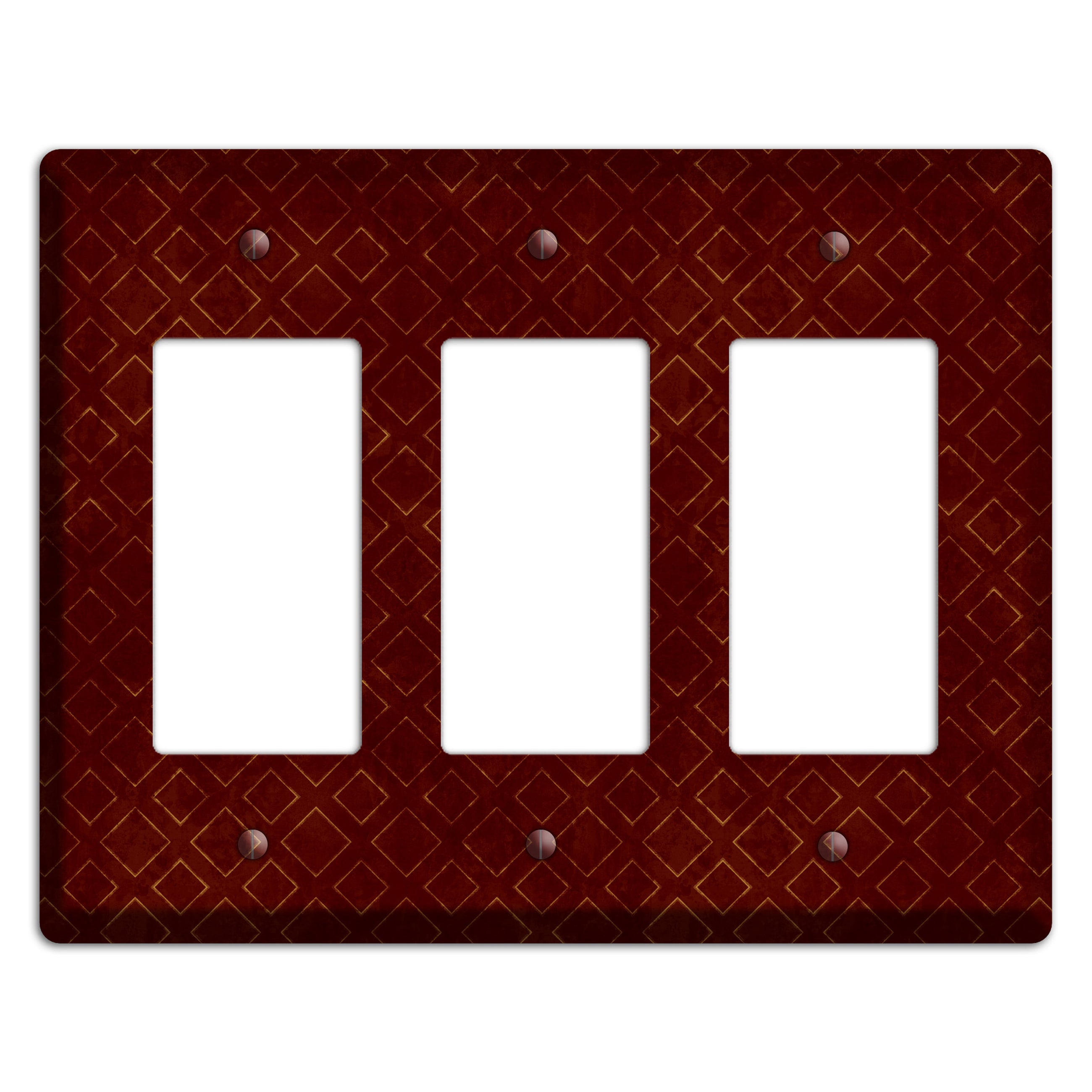 Maroon Diamonds 3 Rocker Wallplate