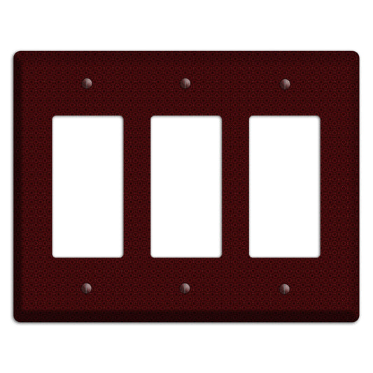 Maroon Tiny Checkered Foulard 3 Rocker Wallplate