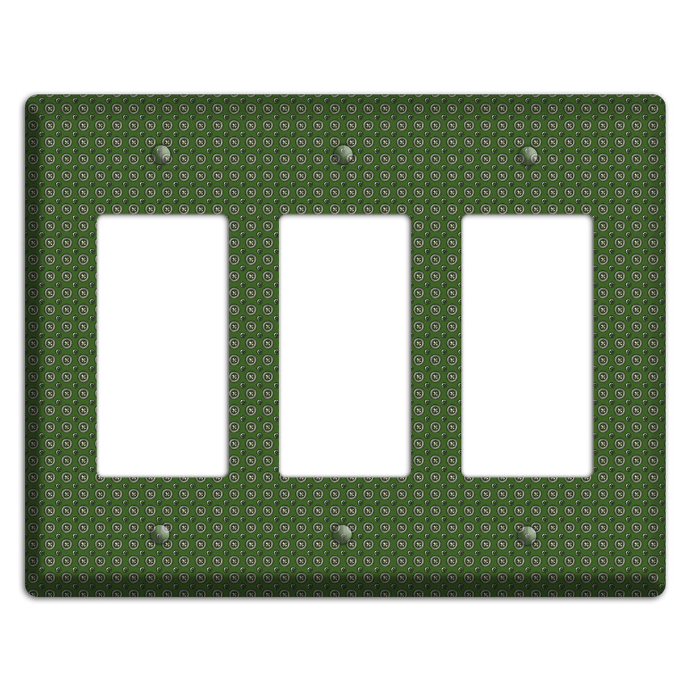 Green Concentric Dots 3 Rocker Wallplate
