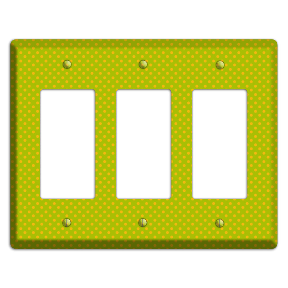 Multi Lime Tiny Polka Dots 3 Rocker Wallplate