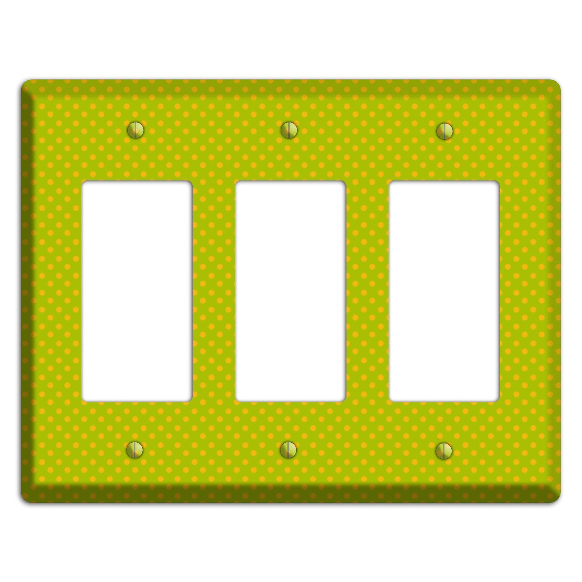 Multi Lime Tiny Polka Dots 3 Rocker Wallplate