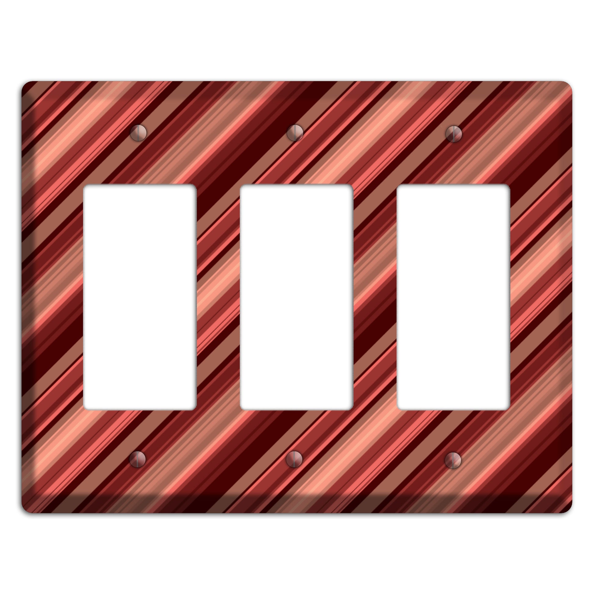 Red Stripes 3 Rocker Wallplate