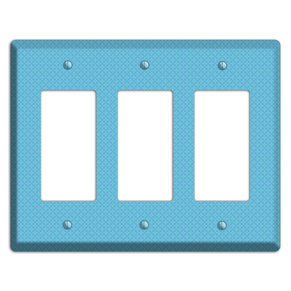 Turquoise Checkered Quatrefoil 3 Rocker Wallplate