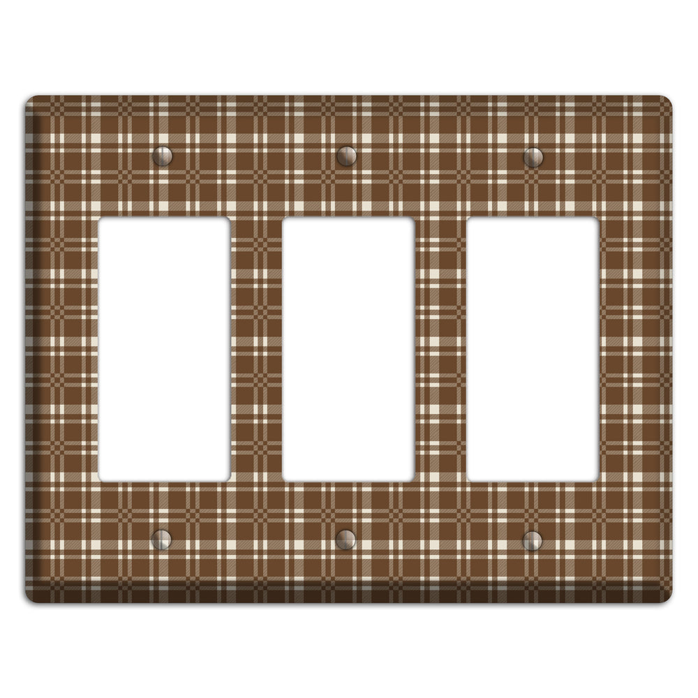 Medium Brown Plaid 3 Rocker Wallplate