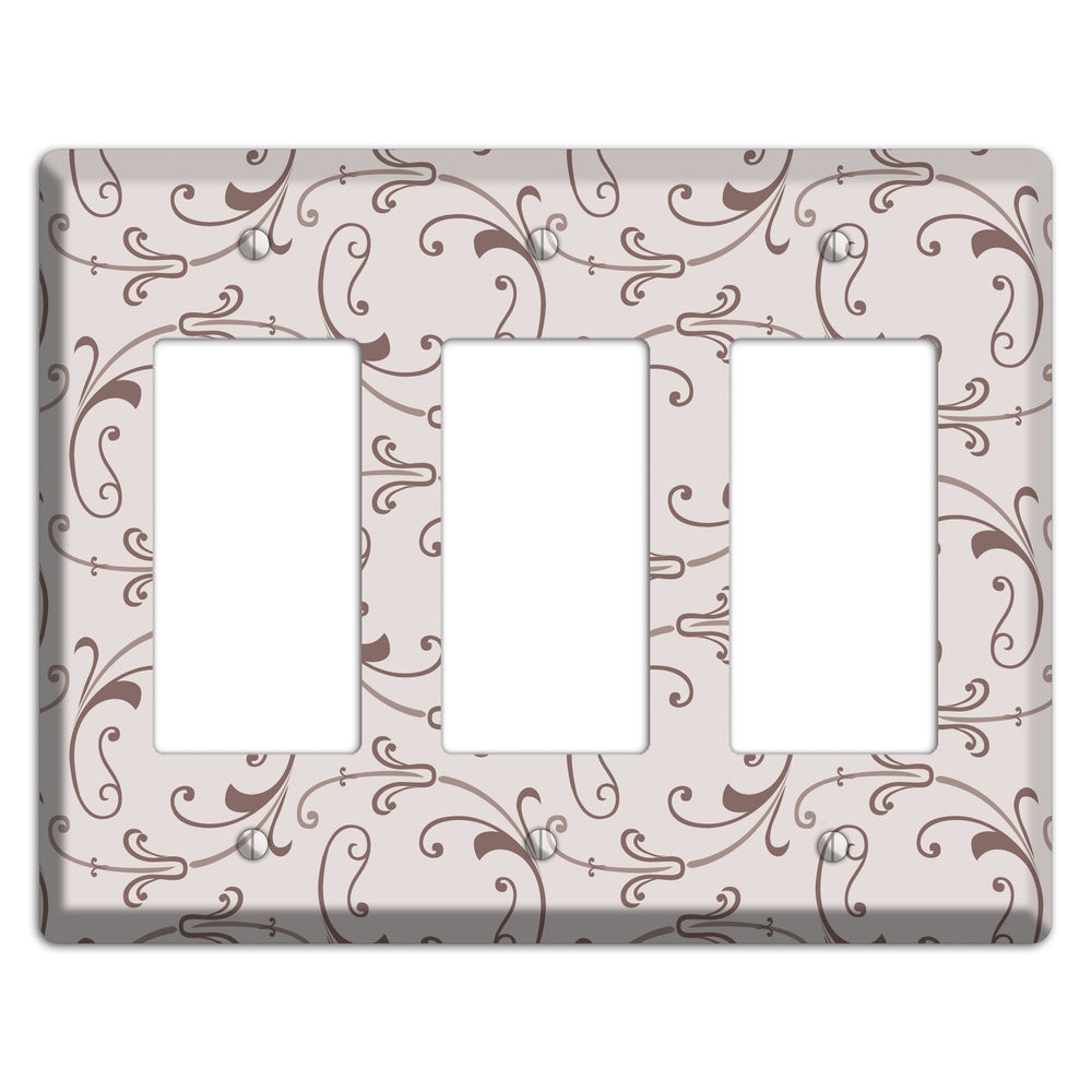 Mauve Victorian Sprig 3 Rocker Wallplate