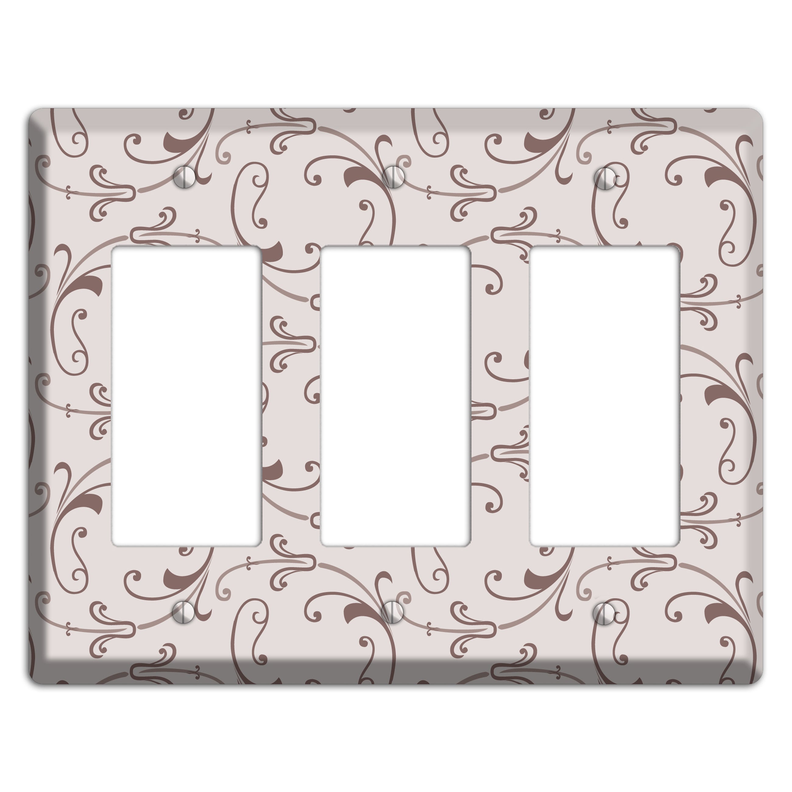 Mauve Victorian Sprig 3 Rocker Wallplate