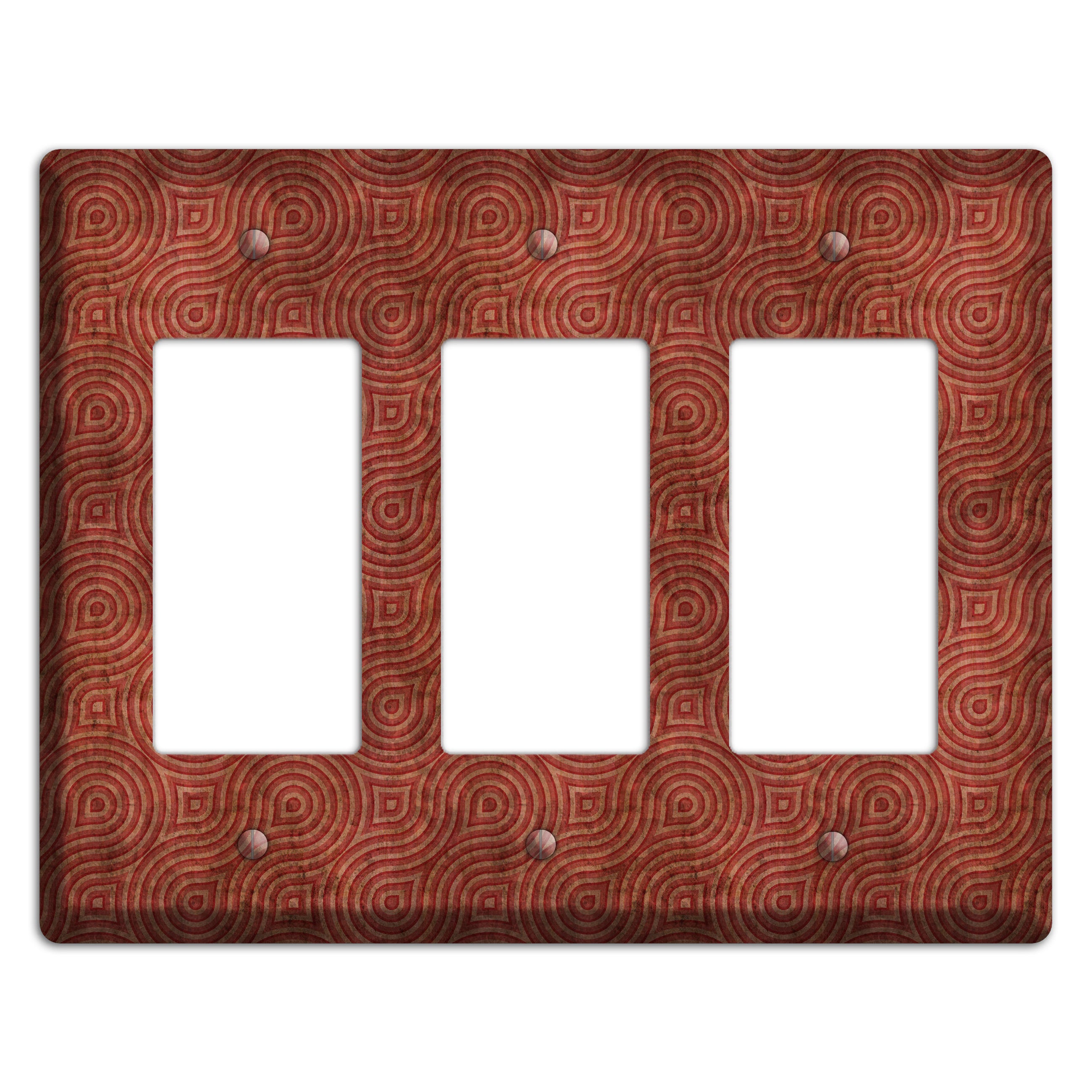 Red Swirl 3 Rocker Wallplate