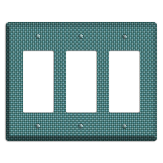 Multi Turquoise Checkered Concentric Circles 3 Rocker Wallplate