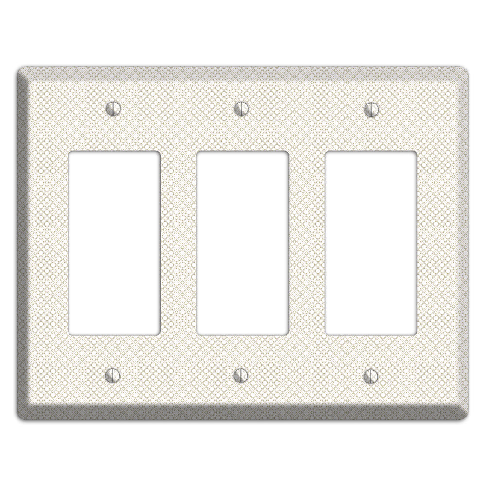 Off White Geometric 3 Rocker Wallplate