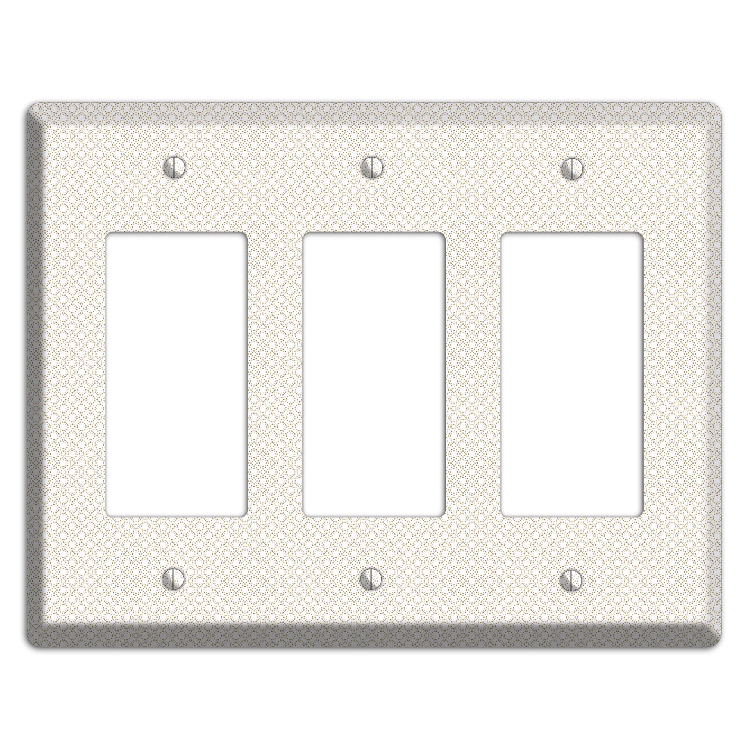 Off White Geometric 3 Rocker Wallplate