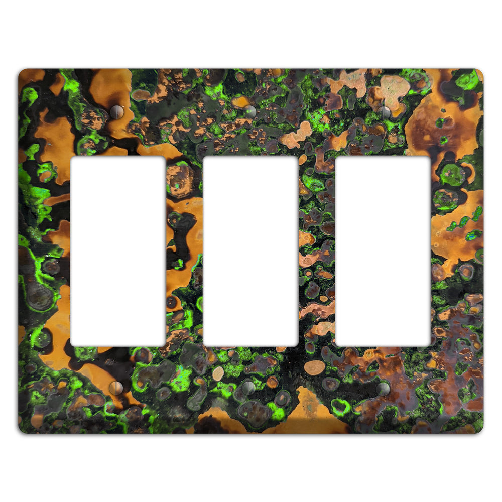 Copper Verdigris Triple Rocker Cover Plate