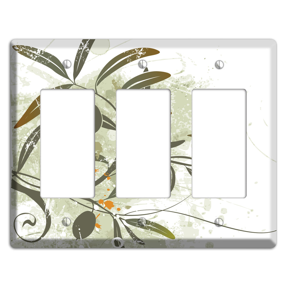 Green Olive Foliage 3 Rocker Wallplate