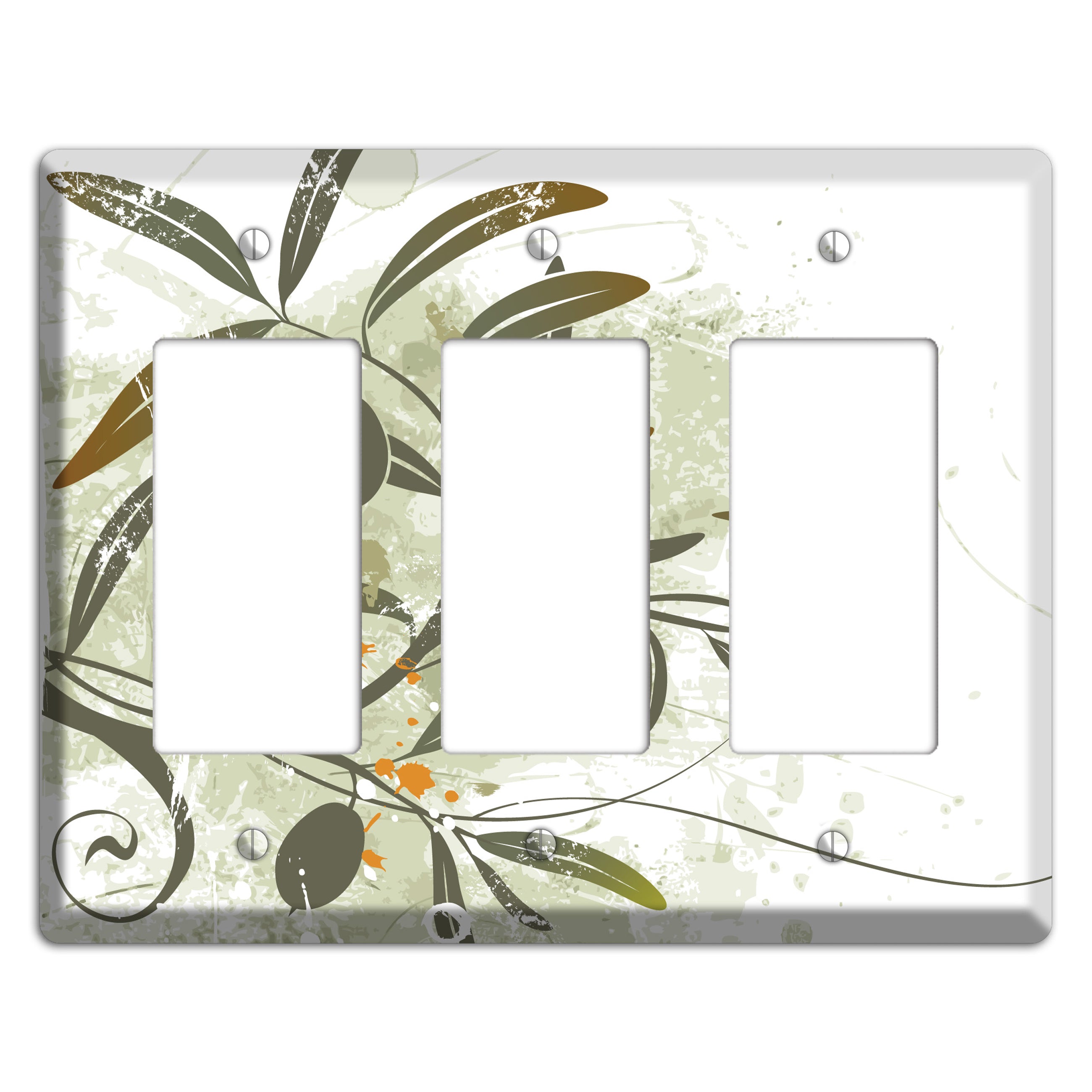 Green Olive Foliage 3 Rocker Wallplate