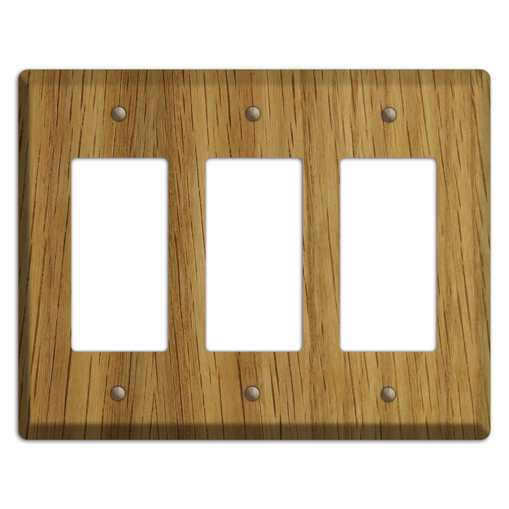 White Oak Wood Triple Rocker Cover Plate