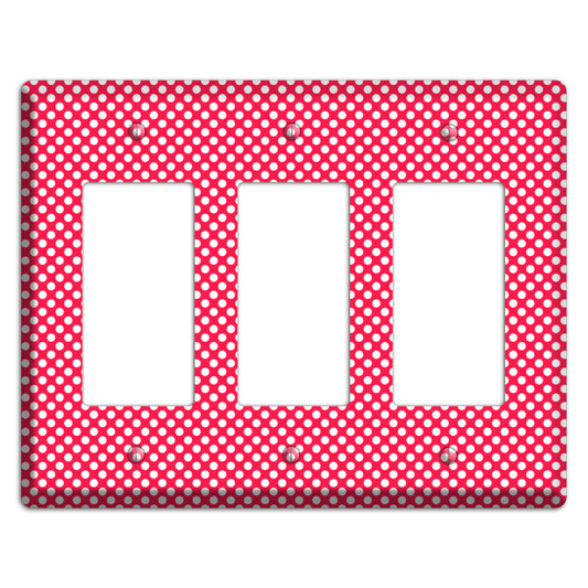Fuschia with Pink Tiny Polka Dots 3 Rocker Wallplate