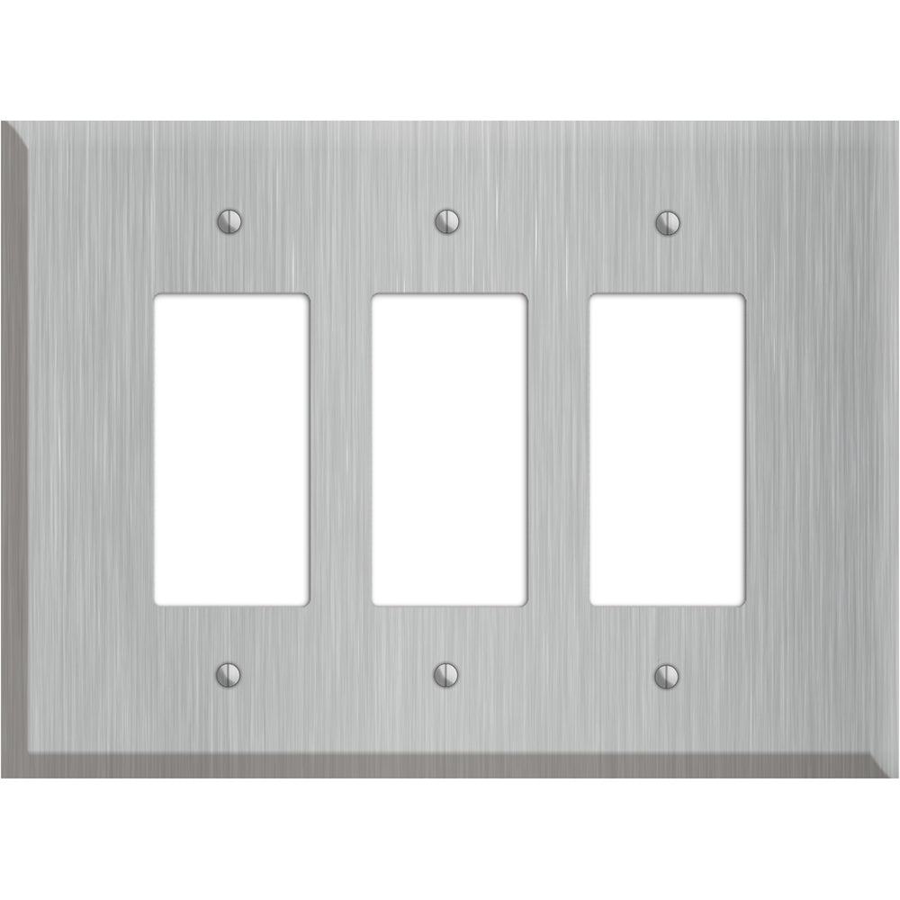 Oversized Discontinued Stainless Steel 3 Rocker Wallplate