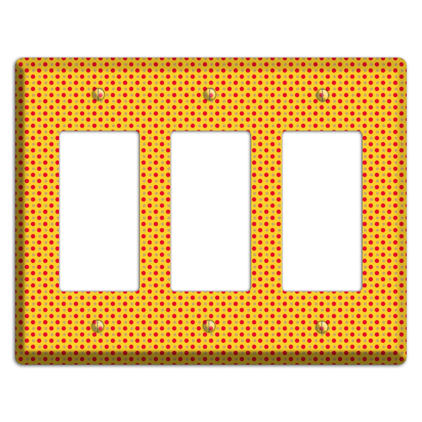 Orange with Maroon Tiny Polka Dots 3 Rocker Wallplate