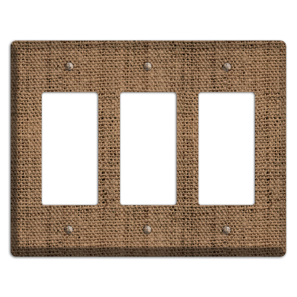 Beaver Burlap 3 Rocker Wallplate