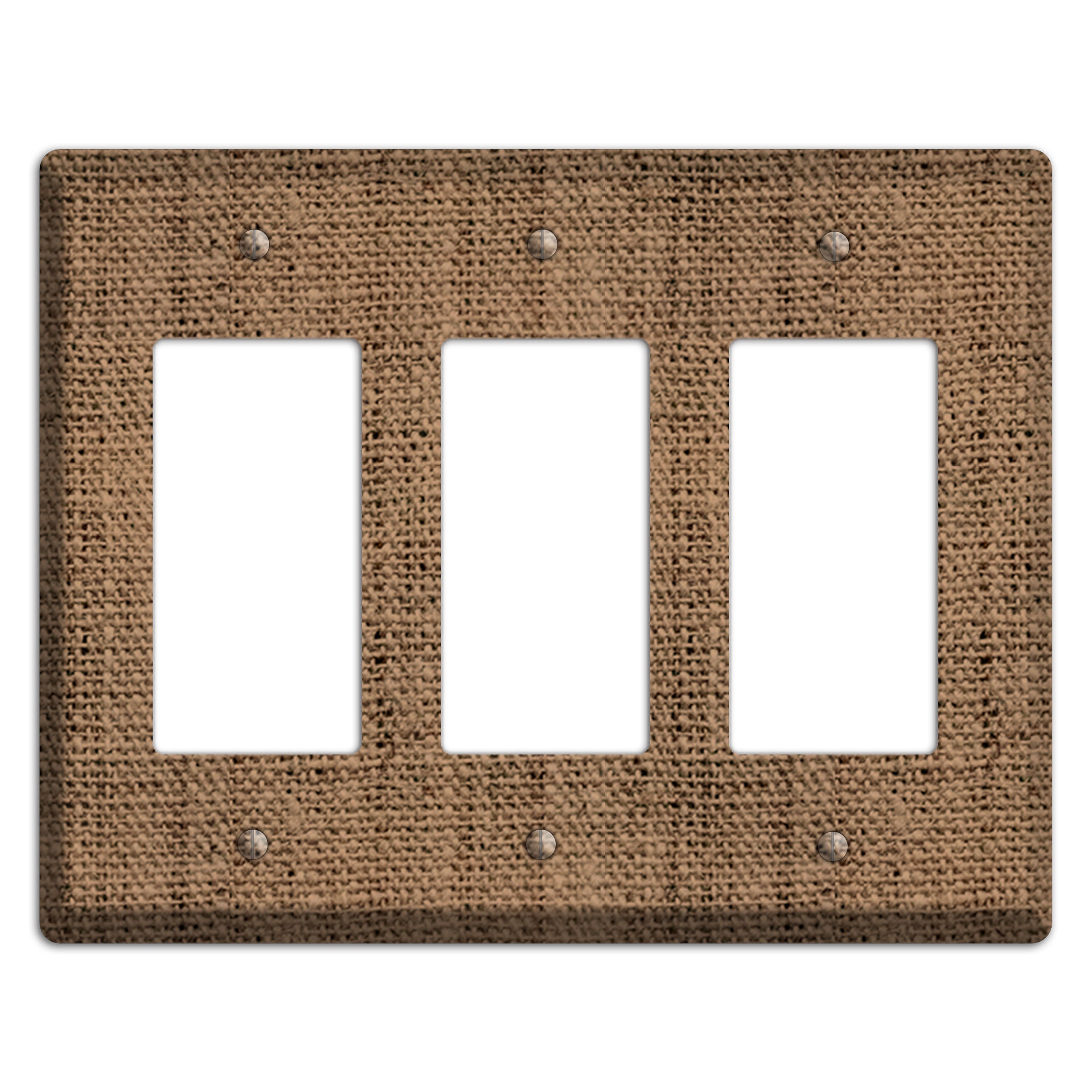 Beaver Burlap 3 Rocker Wallplate