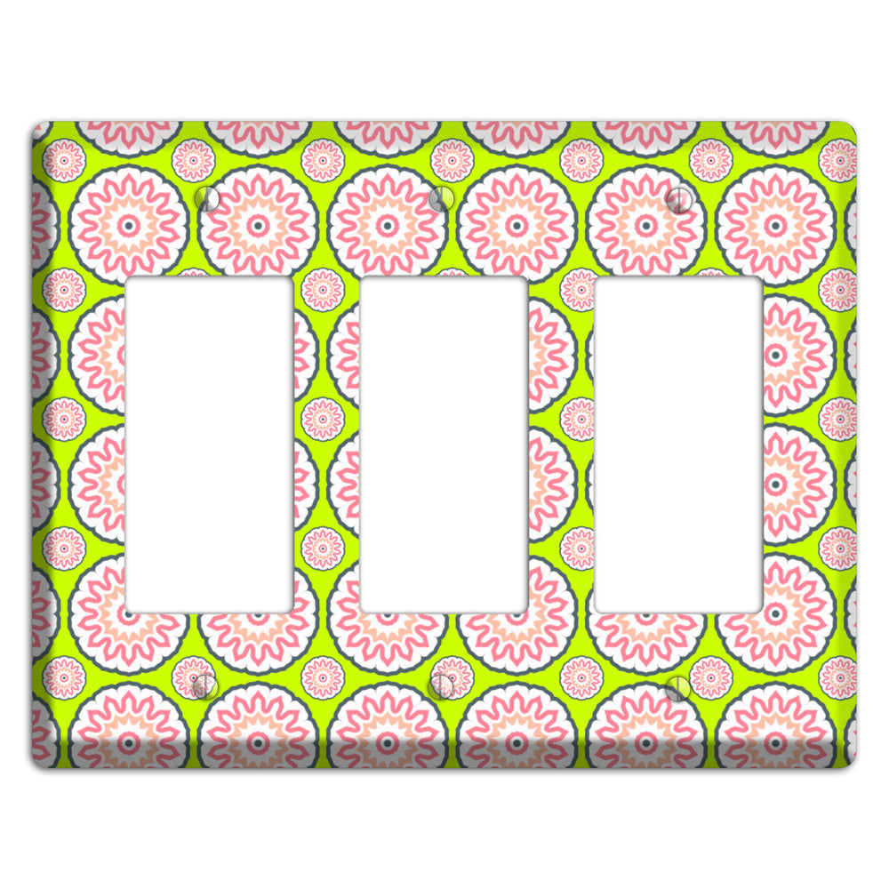 Green with Tiled Suzani 3 Rocker Wallplate