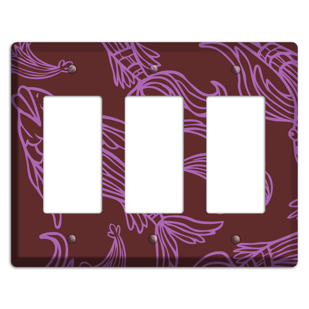 Purple and Pink Koi 3 Rocker Wallplate