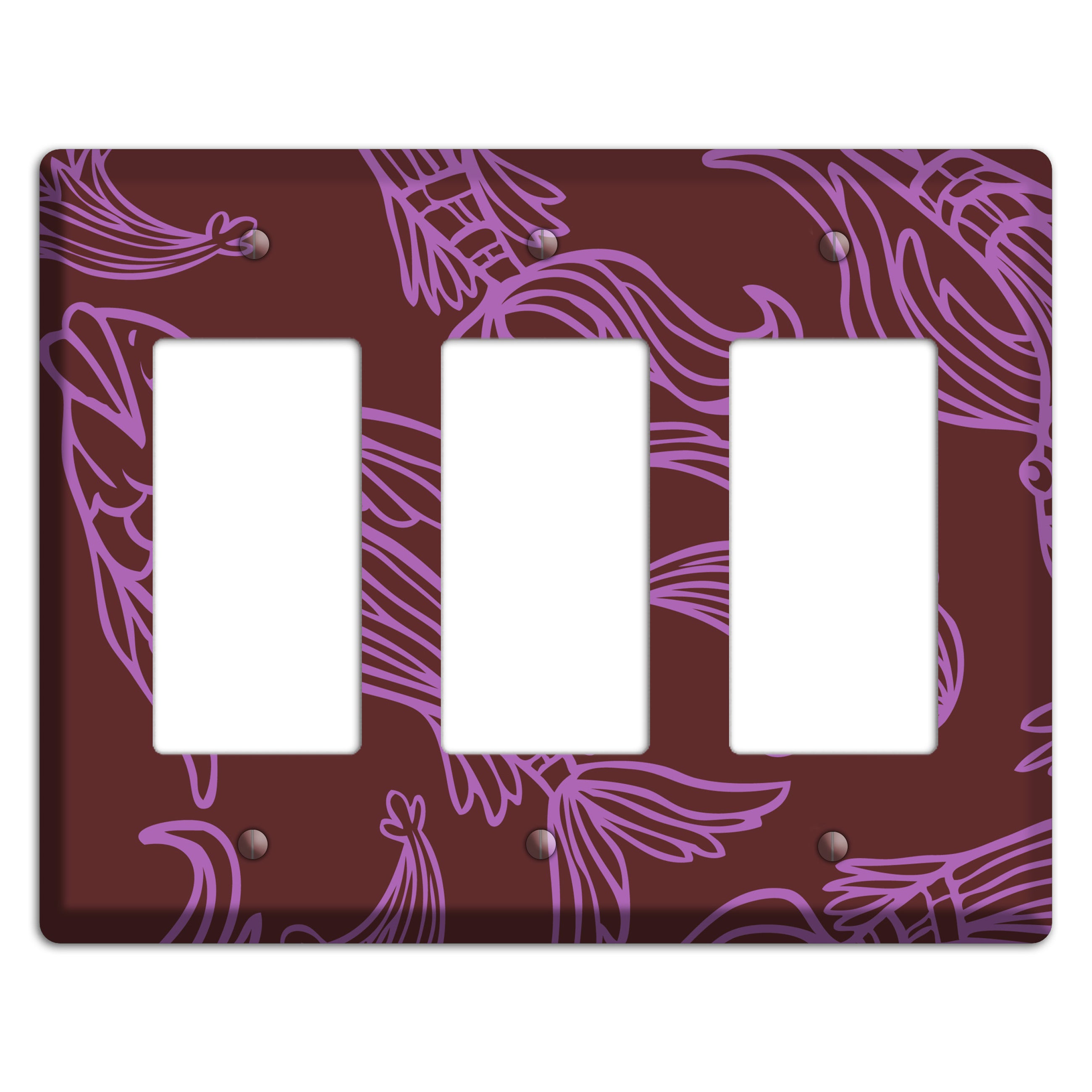 Purple and Pink Koi 3 Rocker Wallplate