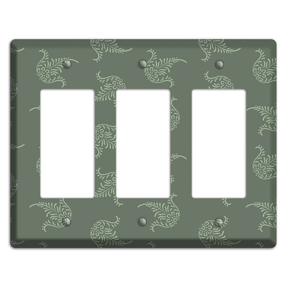 Moss Trefoil Cartouche 3 Rocker Wallplate