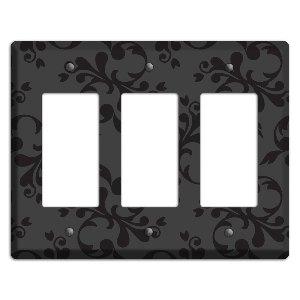 Grey Victorian Toile 3 Rocker Wallplate