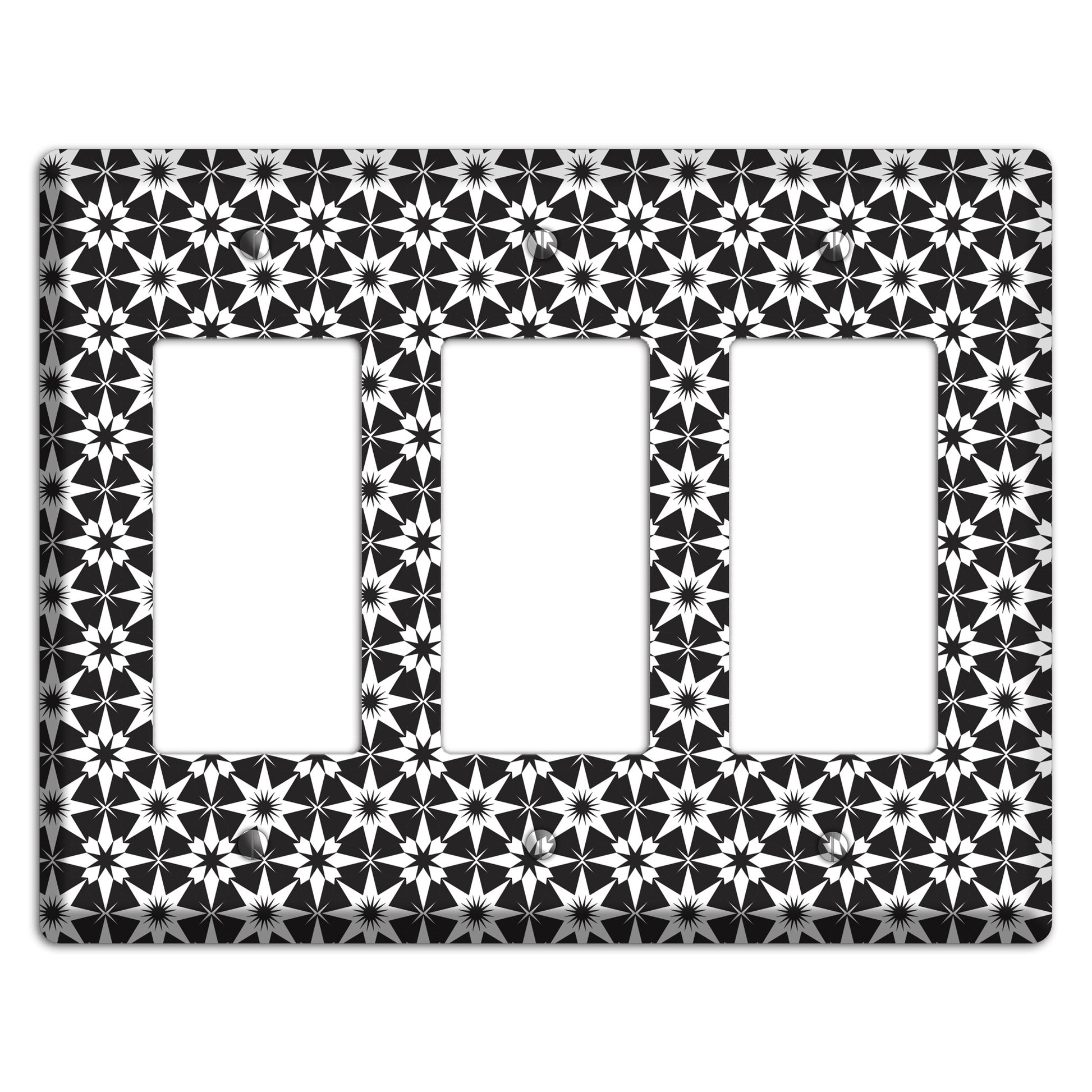 Black with White Foulard 3 Rocker Wallplate