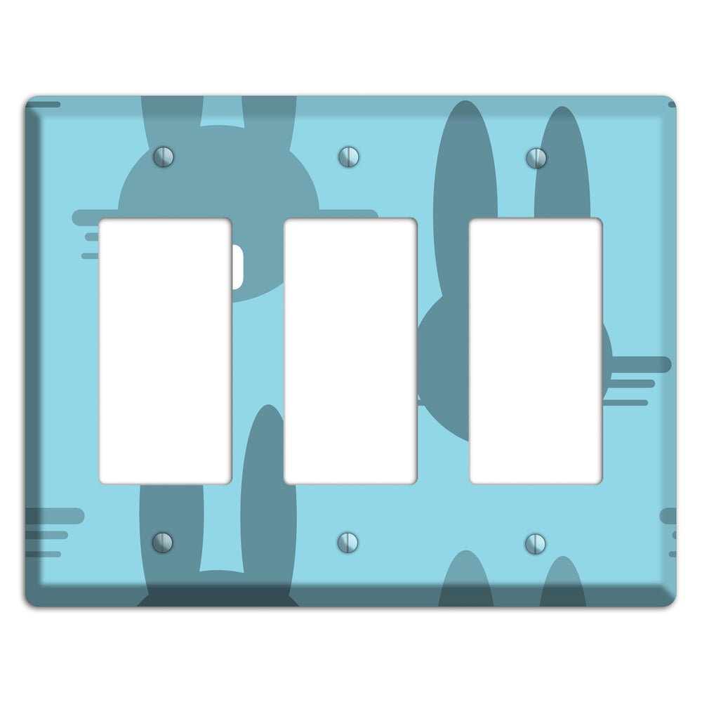 Blue Bunny 3 Rocker Wallplate