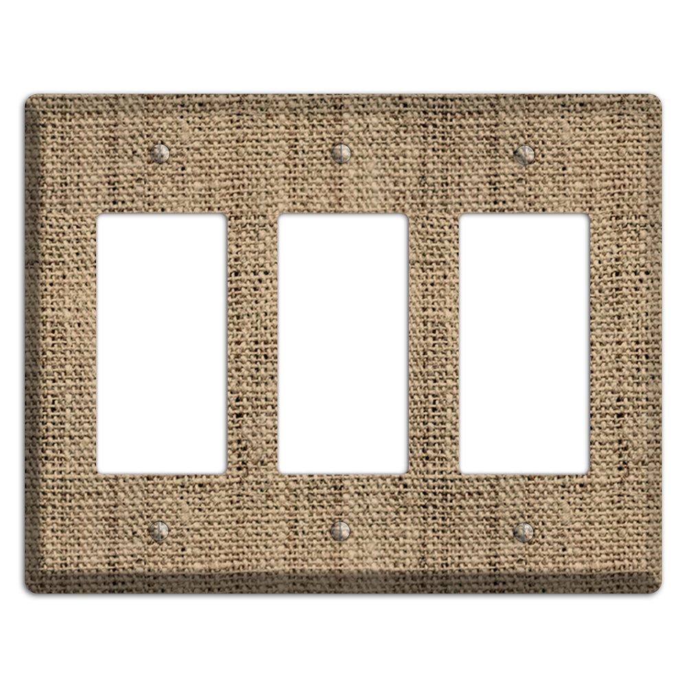 Donkey Brown Burlap 3 Rocker Wallplate