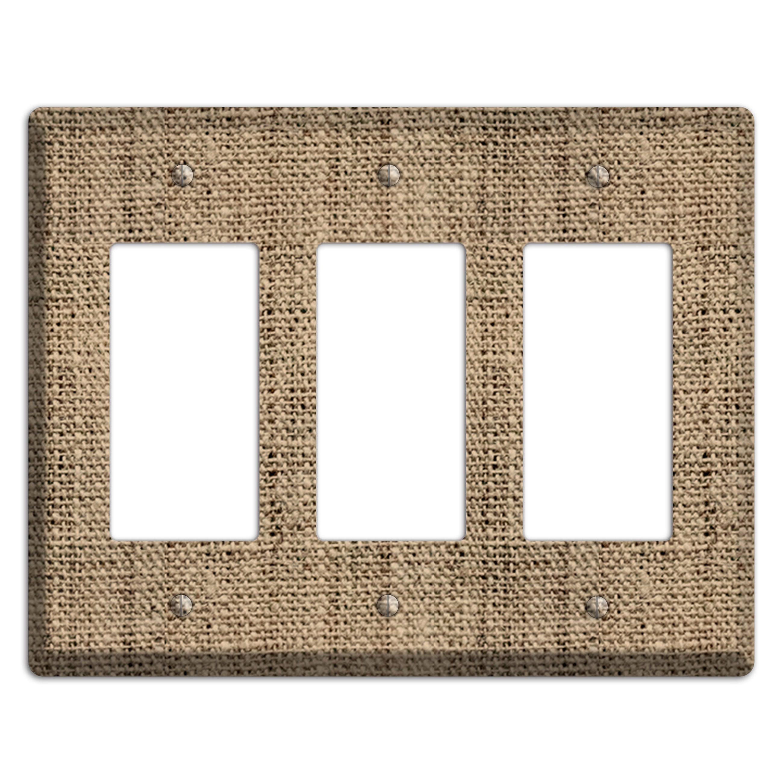 Donkey Brown Burlap 3 Rocker Wallplate