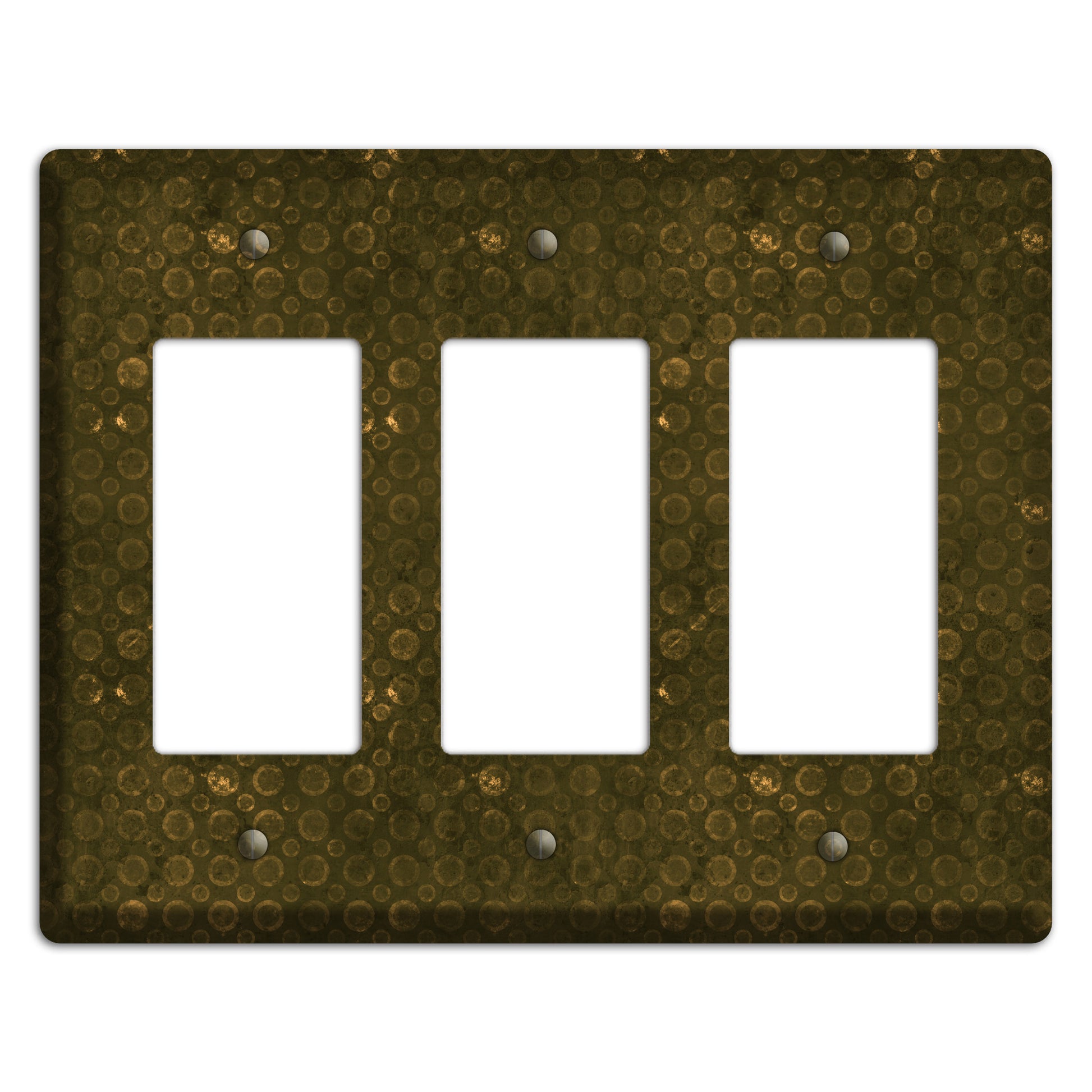 Olive Circles 3 Rocker Wallplate