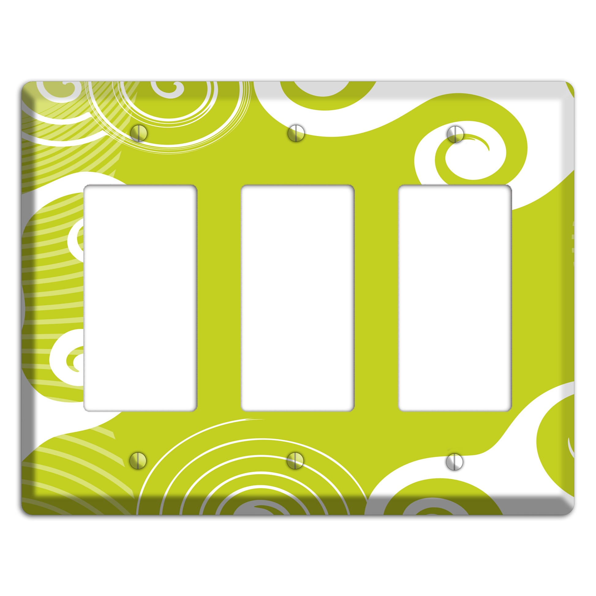 Abstract Green 3 Rocker Wallplate