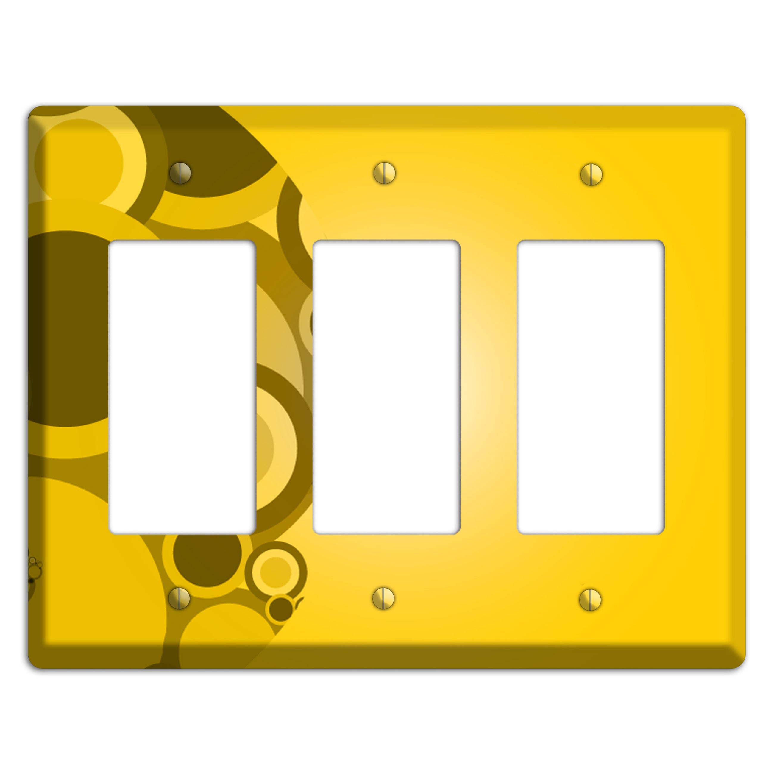 Mustard Yellow Circles 3 Rocker Wallplate