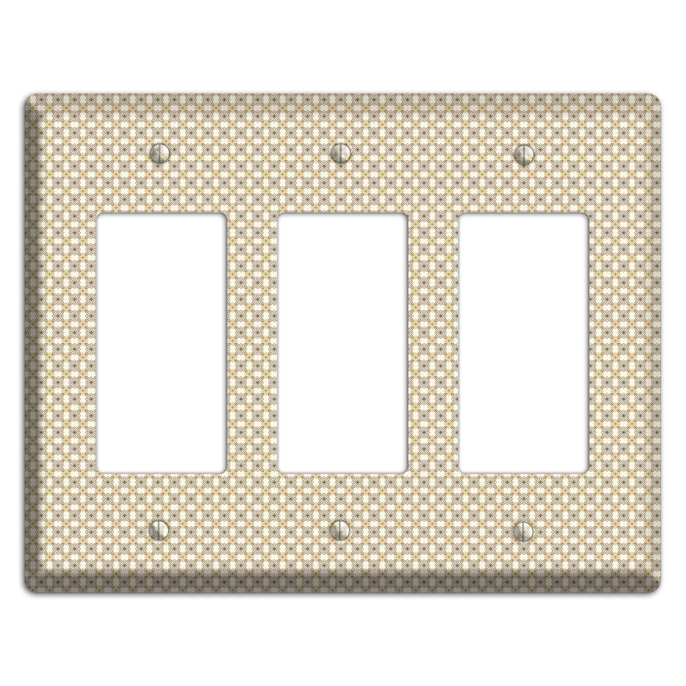 Multi Beige Tiled Arabesque 3 Rocker Wallplate