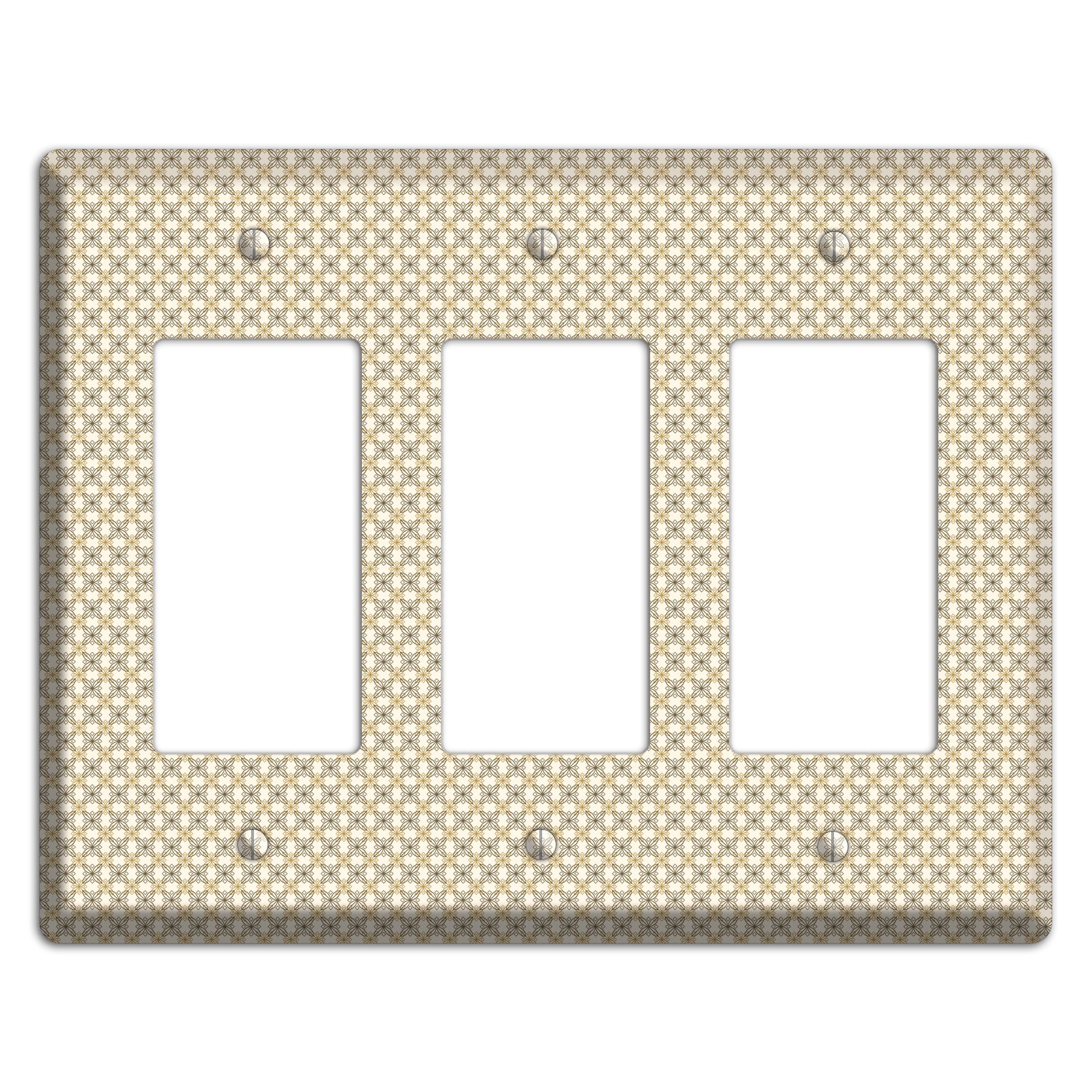 Multi Beige Tiled Arabesque 3 Rocker Wallplate