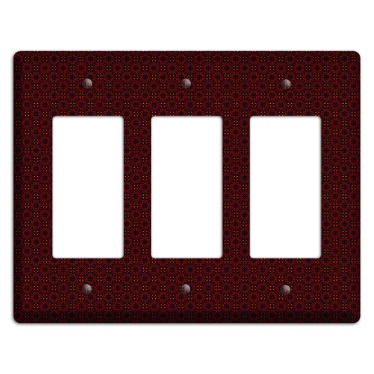 Maroon Checkered Foulard 3 Rocker Wallplate