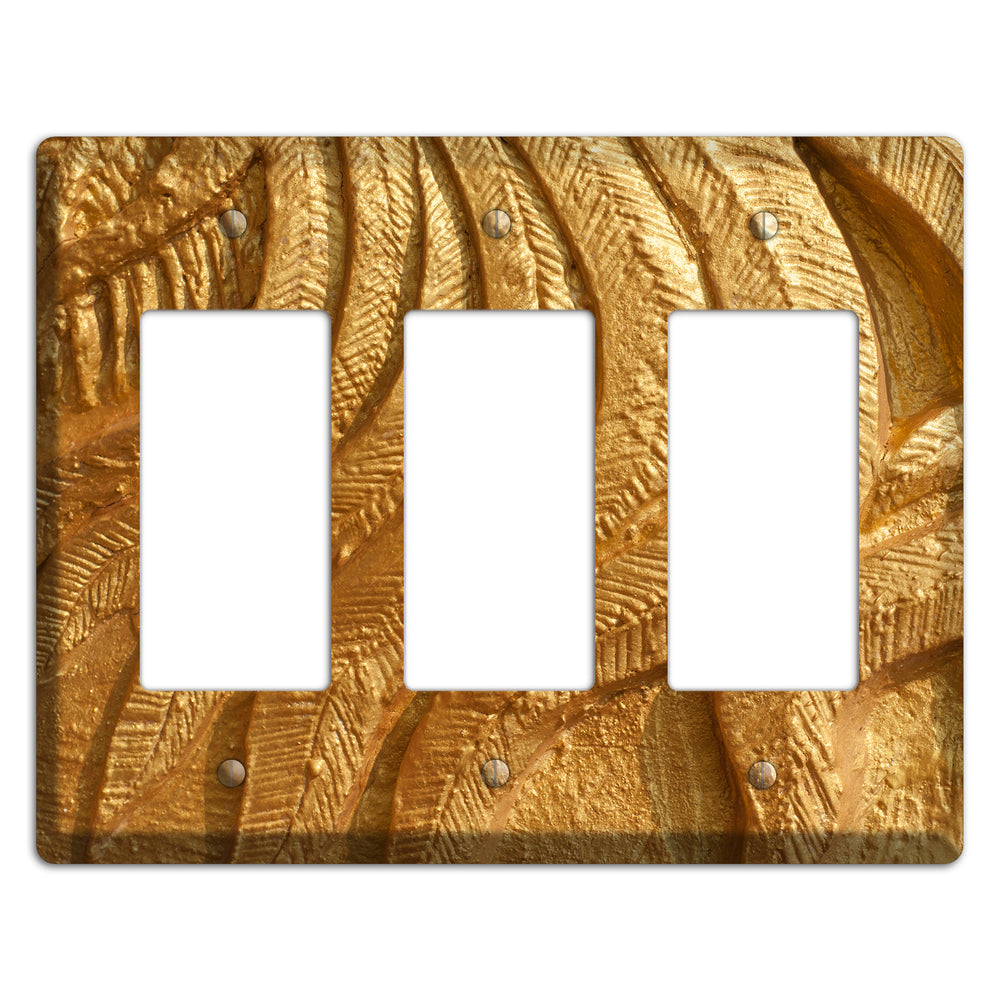 Gold Swirl Concrete 3 Rocker Wallplate