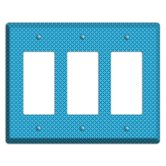 Multi Blue Checkered Quatrefoil 3 Rocker Wallplate