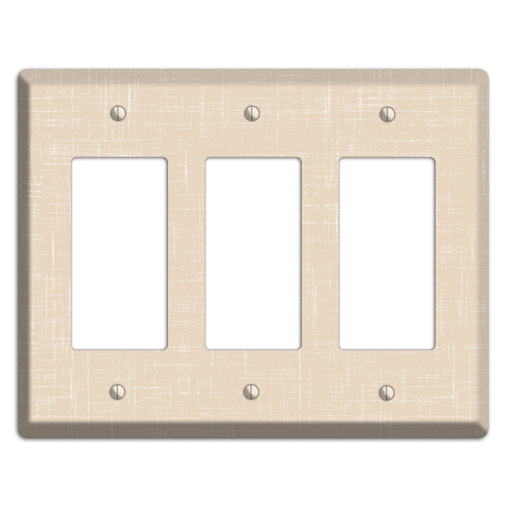 Double Spanish White Neutral Texture 3 Rocker Wallplate