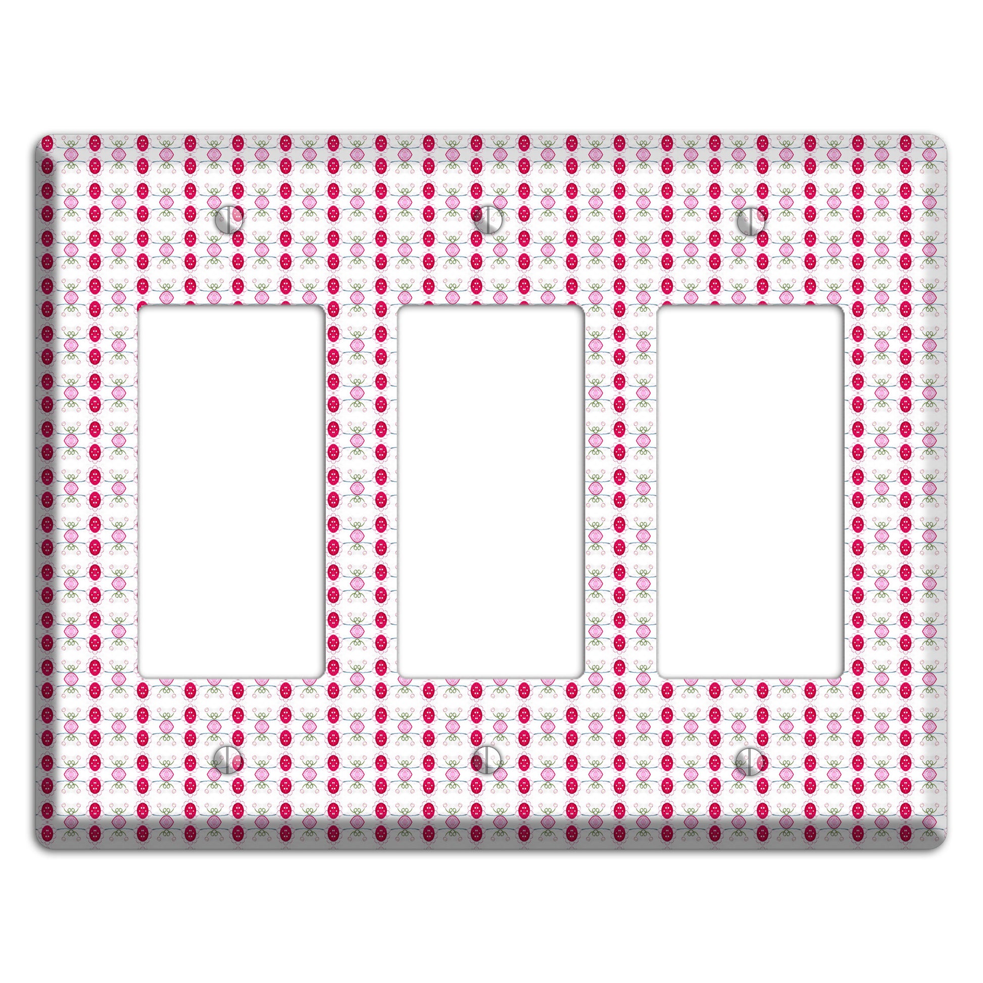 Multi Pink Cartouche 3 Rocker Wallplate