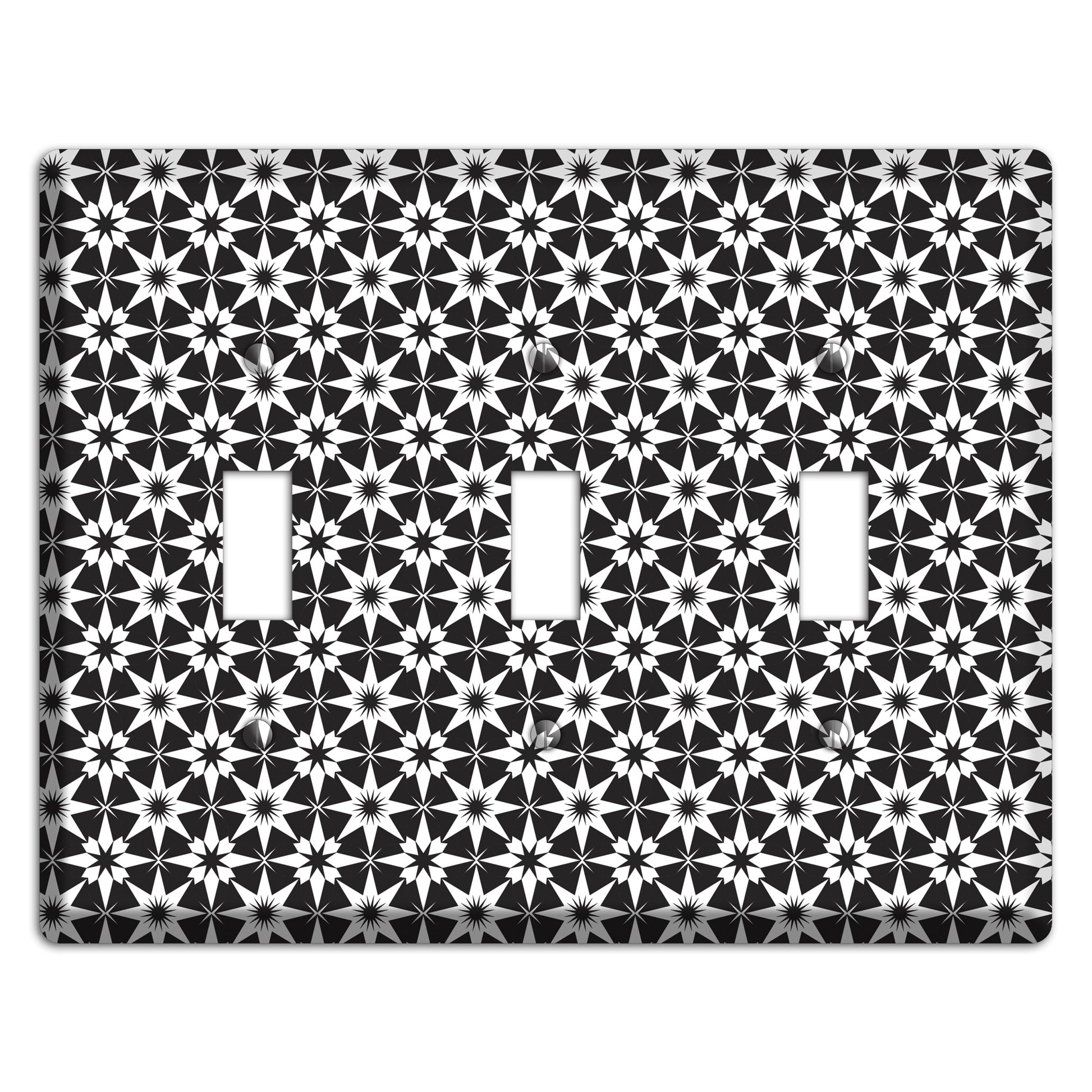 Black with White Foulard 3 Toggle Wallplate