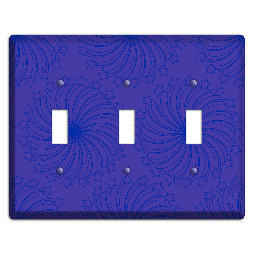 Multi Purple Star Swirl 3 Toggle Wallplate