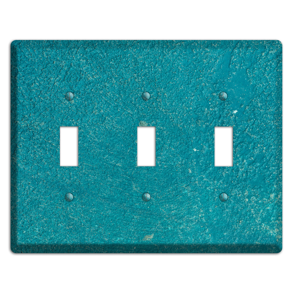 Teal concrete 3 Toggle Wallplate