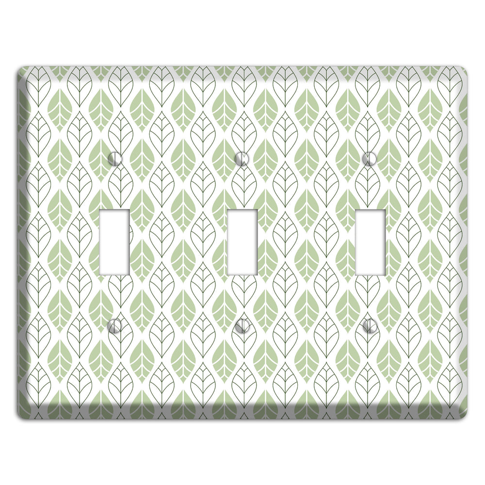 Leaves Style W 3 Toggle Wallplate