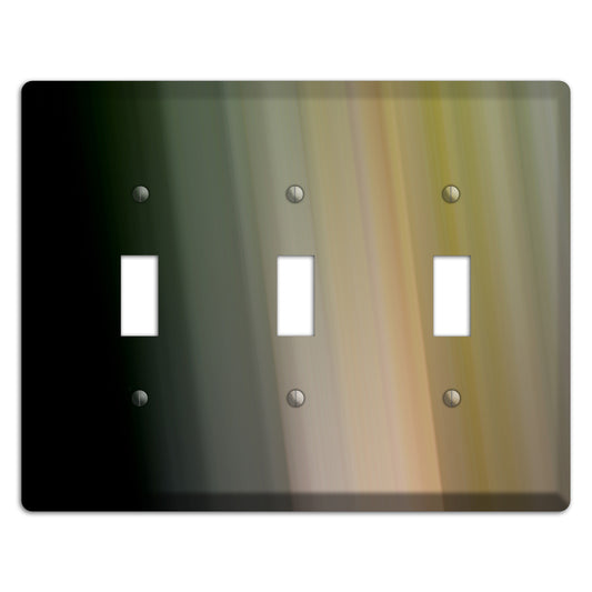 Black and Olive Ray of Light 3 Toggle Wallplate