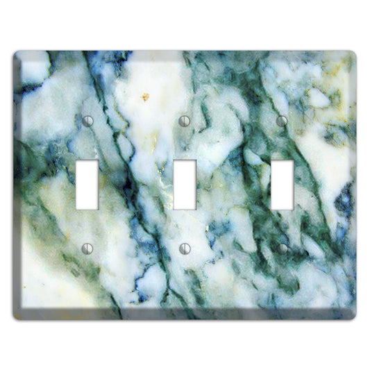 White, Green and Blue Marble 3 Toggle Wallplate