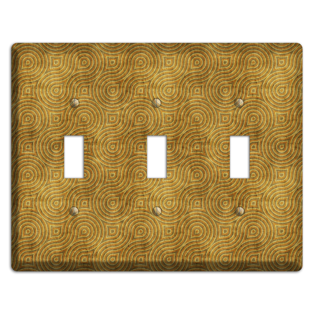Mustard Swirl 3 Toggle Wallplate